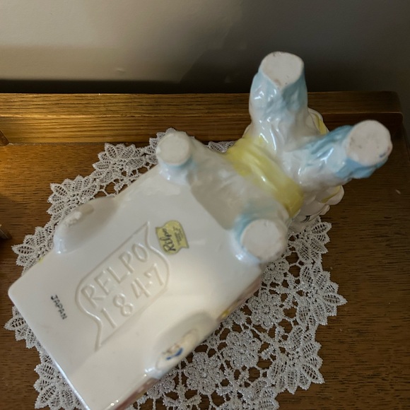 Vintage RELPO #1847 Lamb Alphabet Block Wagon Nursery Flower Planter Japan - Picture 5 of 13